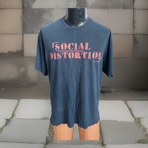 Social Distortion 2010 Tour T-Shirt XL Black Punk Band Tee Distressed Vintage